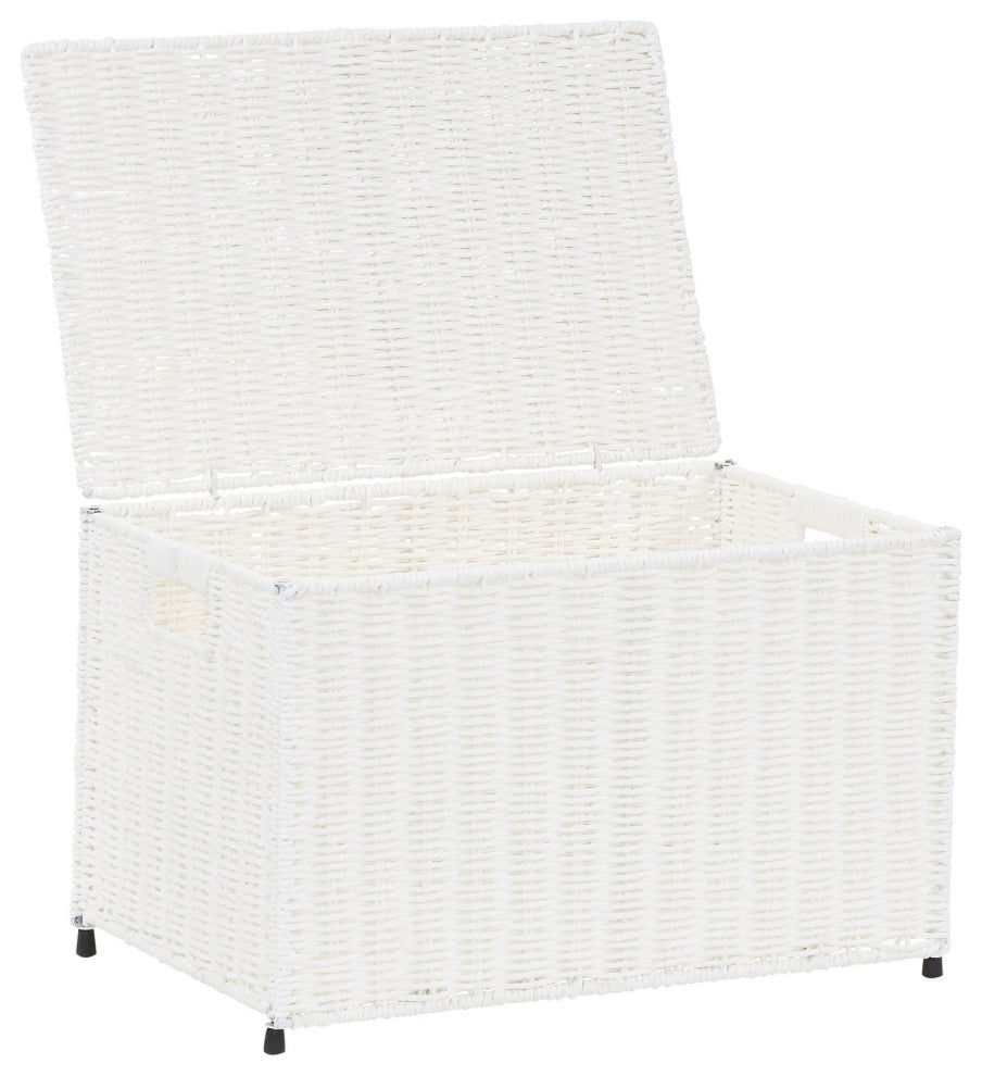 Small Woven Sturge Chest, Paper Rope, Arctic White