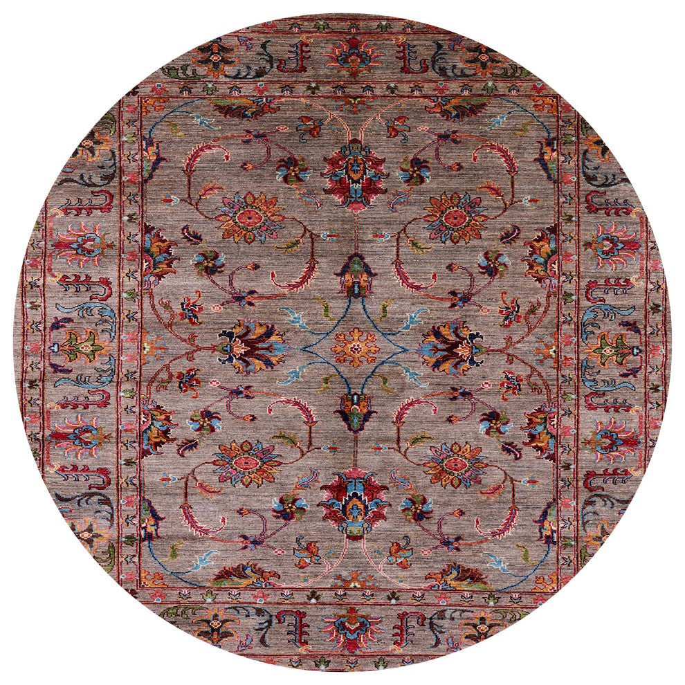Ahgly Company Indoor Round Mid-Century Modern Area Rugs, 6' Round