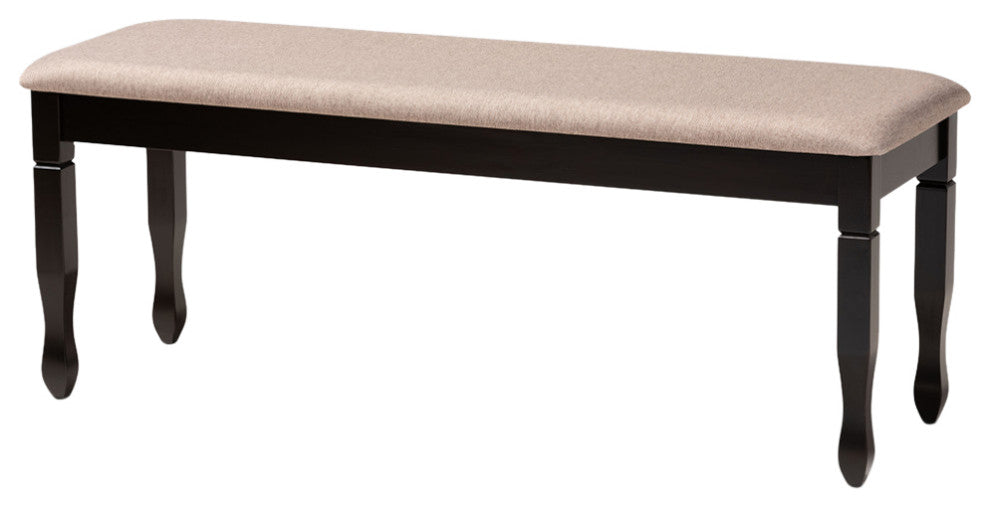 Carlisle Contemporary Dining Bench, Sand/Dark Brown