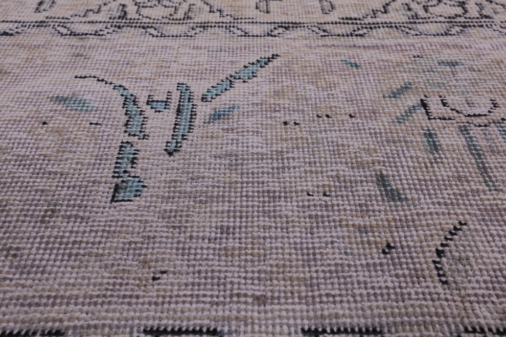 9' 10" X 12' 8" Persian Vintage White Wash Handmade Rug Q4620