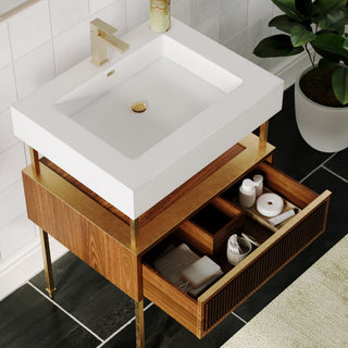 Henley Bathroom Vanity, Brown, 24", Single Sink, Freestanding