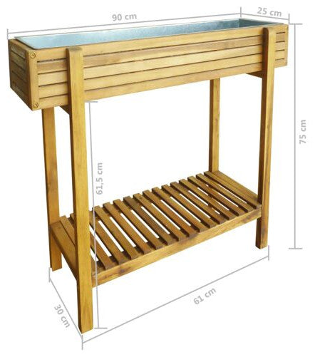 Vidaxl Raised Garden Raised Bed Solid Acacia Wood And Zinc