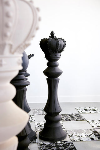 Queen Chess Sculpture, Cast Stone White