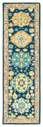 Surya Serafina SRF-2026 8'x10' Rug, Blue/Burnt Orange/Khaki/Teal/Sea Foam/Aqua
