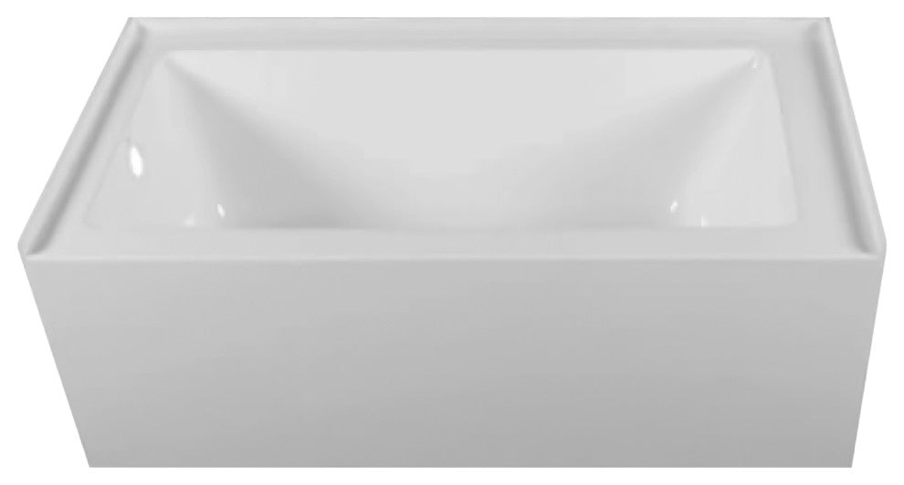 Acrylic Apron Soaking Bathtub, White, 66"x36", Left, Without Drain
