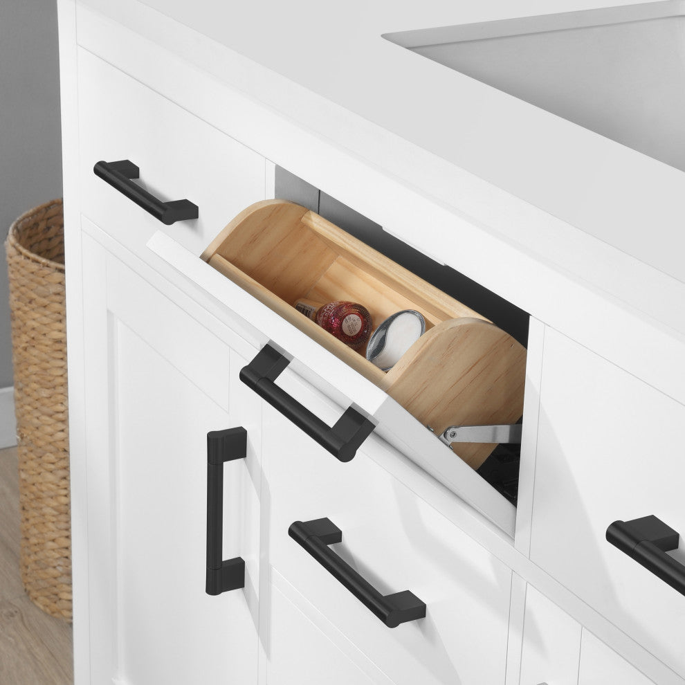 Ove Decors Bailey 48" Single Sink Vanity, White and Nickel Hardware