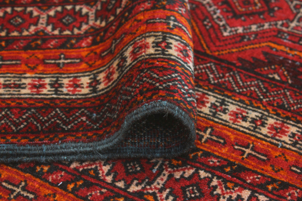 Fine Vintage Distressed Massiya Red/Charcoal Runner, 3'1x5'8