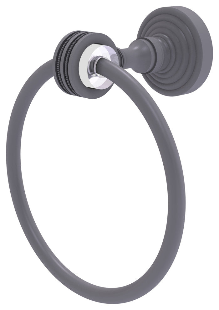 Pacific Grove Towel Ring with Dotted Accents, Matte Gray