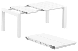 Loft Outdoor Dining Set With 6 Arm Chairs and 55" Extension Table White
