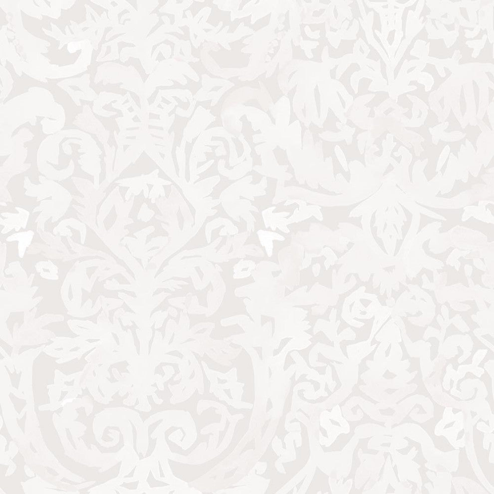 Antique Damask Wallcovering, Beige, Roll, Peel and Stick