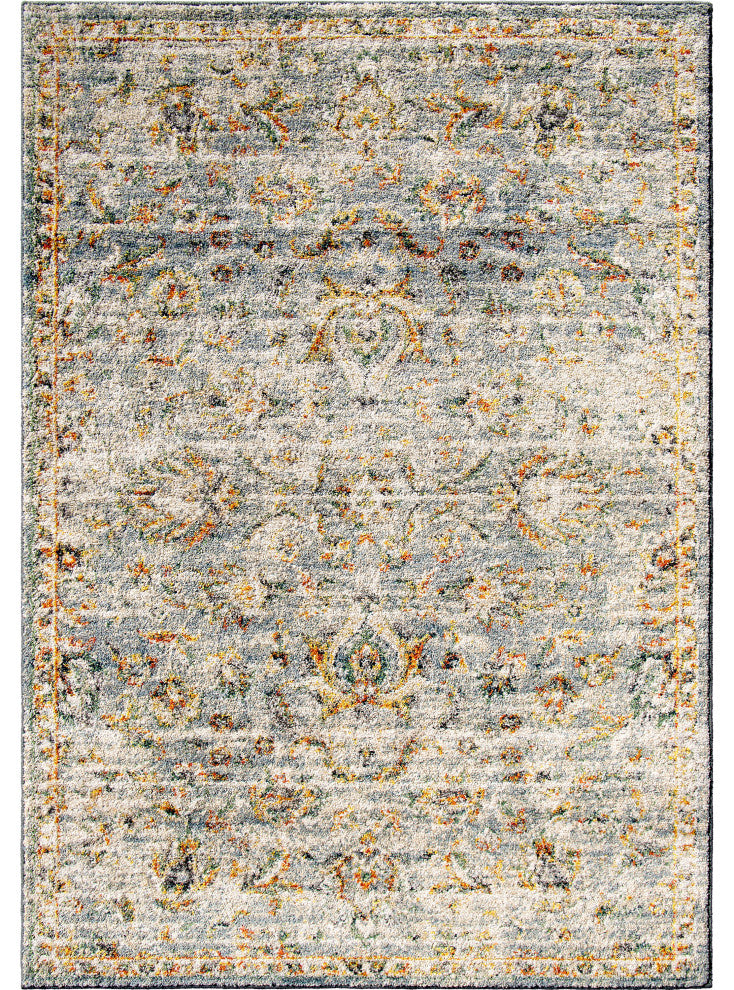 Orian Gemstone Persian Estate Distressed Multi Beige Area Rug 5'3" x 7'6"