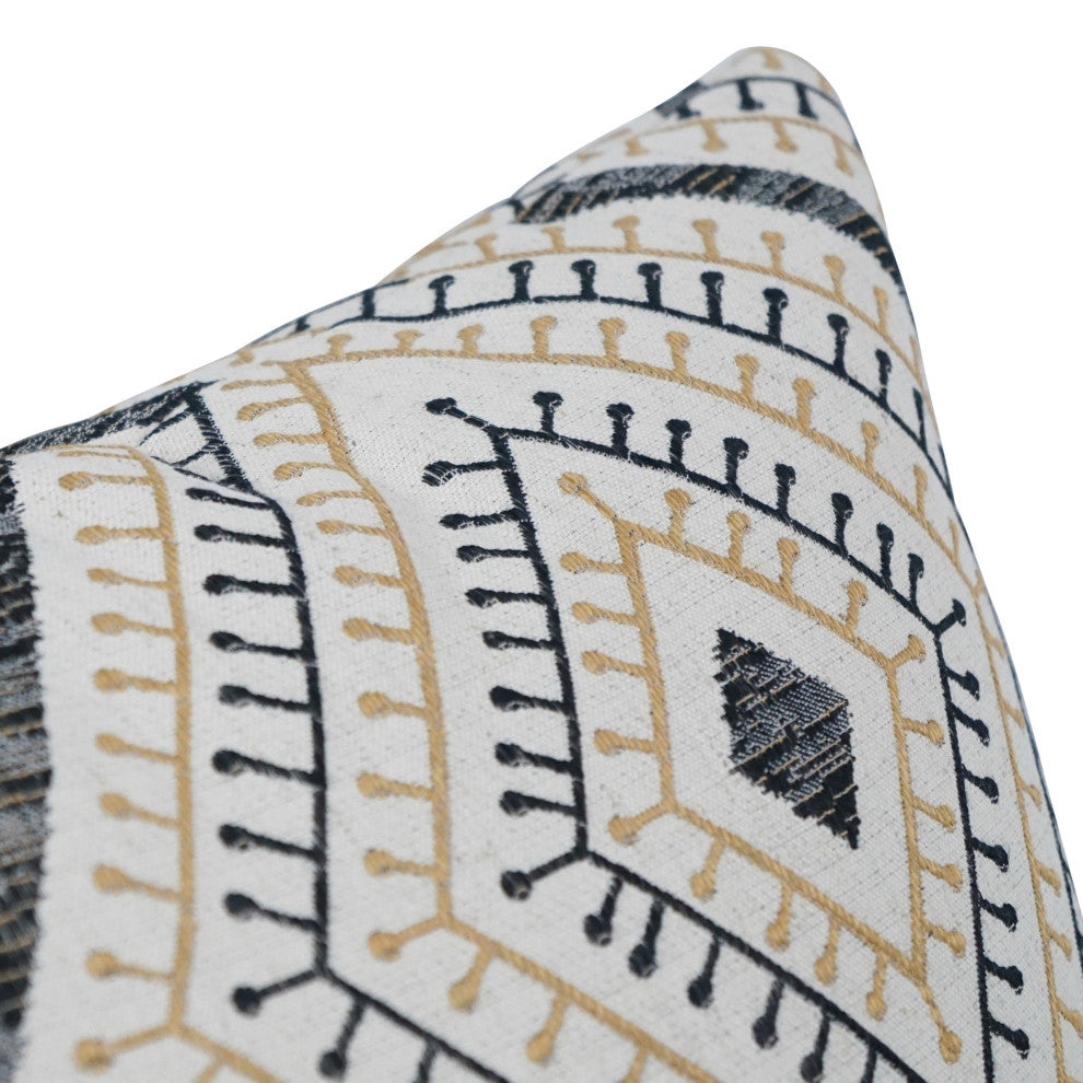 17" Jacquard Throw Pillows With Inserts, Set of 2, Tupelo Sahara