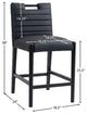 Aimee Upholstered Counter Stool, Black, Vegan Leather, Black Finish