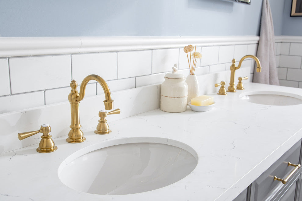 72" Palace Collection With Hardware, Satin Brass Finish, Cashmere Gray, F2-0012