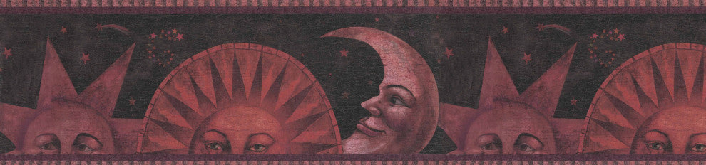 Sun, Moon Peel and Stick Wallpaper Border 15'x7"