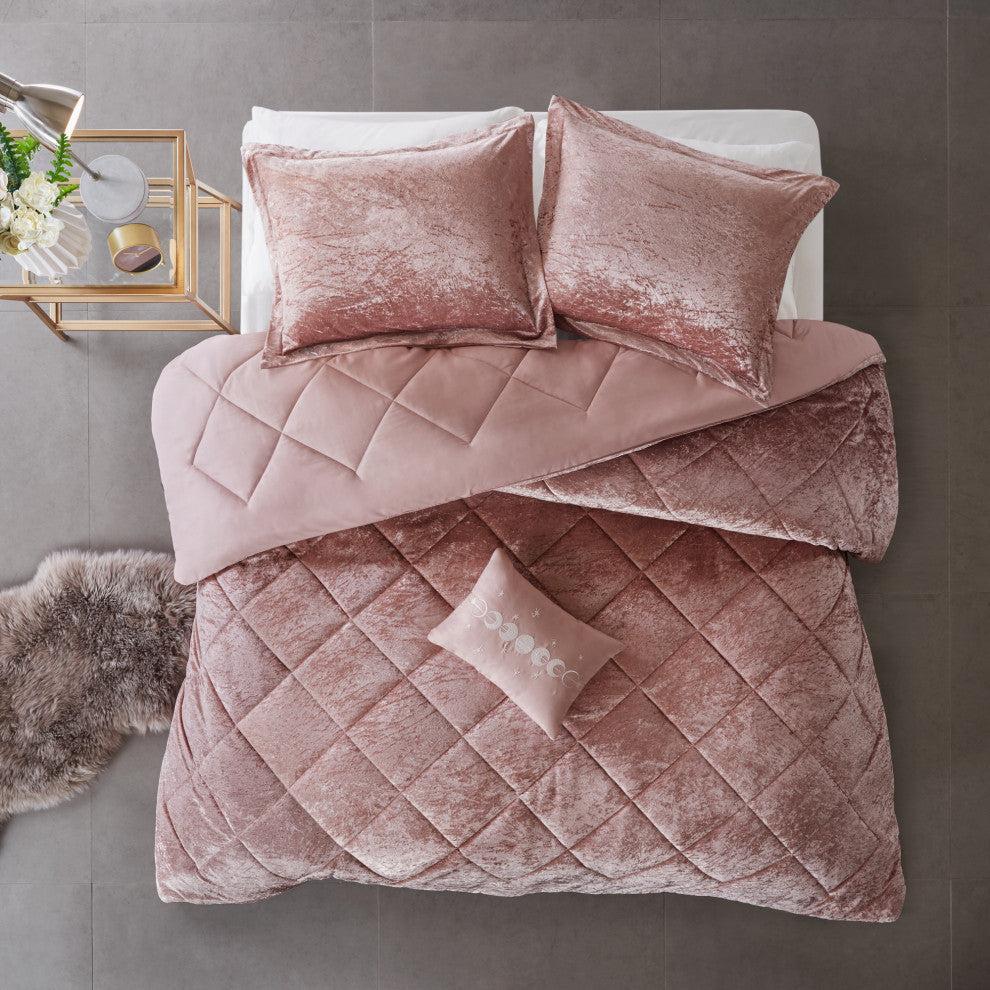 Intelligent Design Felicia Crushed Velvet 4-Piece Comforter Set