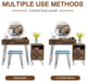 4-Drawer Makeup Vanity Table Set, With Dimmable LED Mirror & Stool, Brown