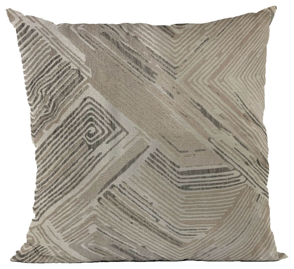 Plutus Brown Hidden Tour Abstract Luxury Throw Pillow, 26"x26"