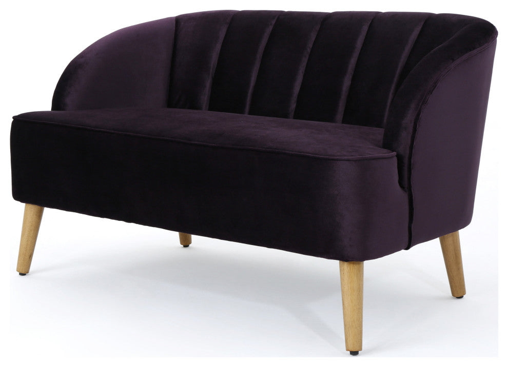 GDF Studio Scarlett Modern New Velvet Sofa, Blackberry