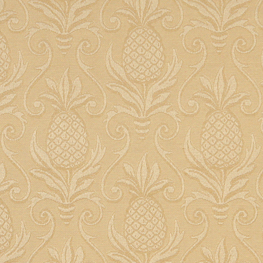 Gold Pineapples Woven Matelasse Upholstery Grade Fabric By The Yard
