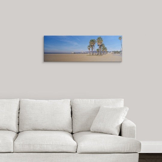 "Santa Monica Beach CA " Canvas Art, 36"x12"x1.25"