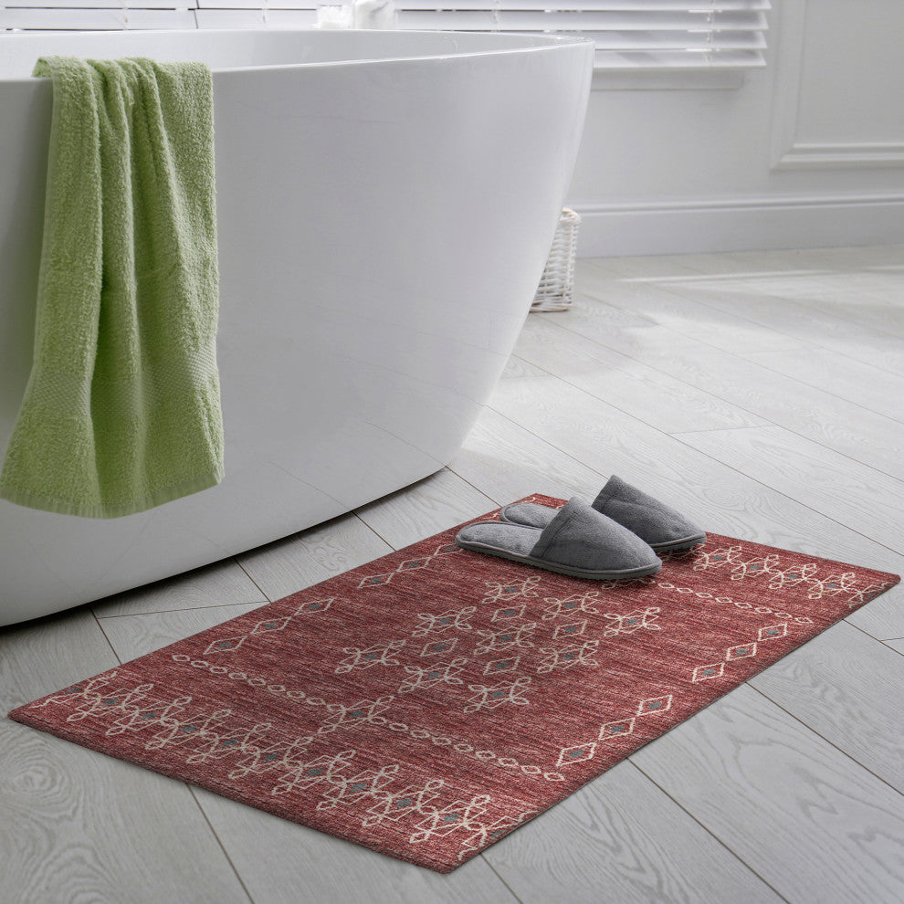 Indoor/Outdoor Sedona SN3 Paprika Machine Washable 1'8" x 2'6" Rug