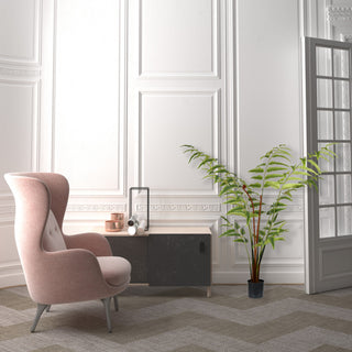 Vickerman TB191140 4' Artificial Potted Leather Fern