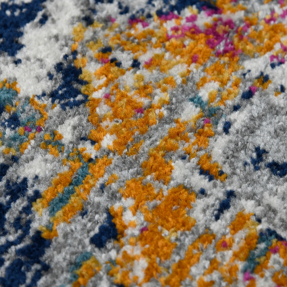 Montana Myro Area Rug, Blue, 7'6" x 7'6"R, Geometric