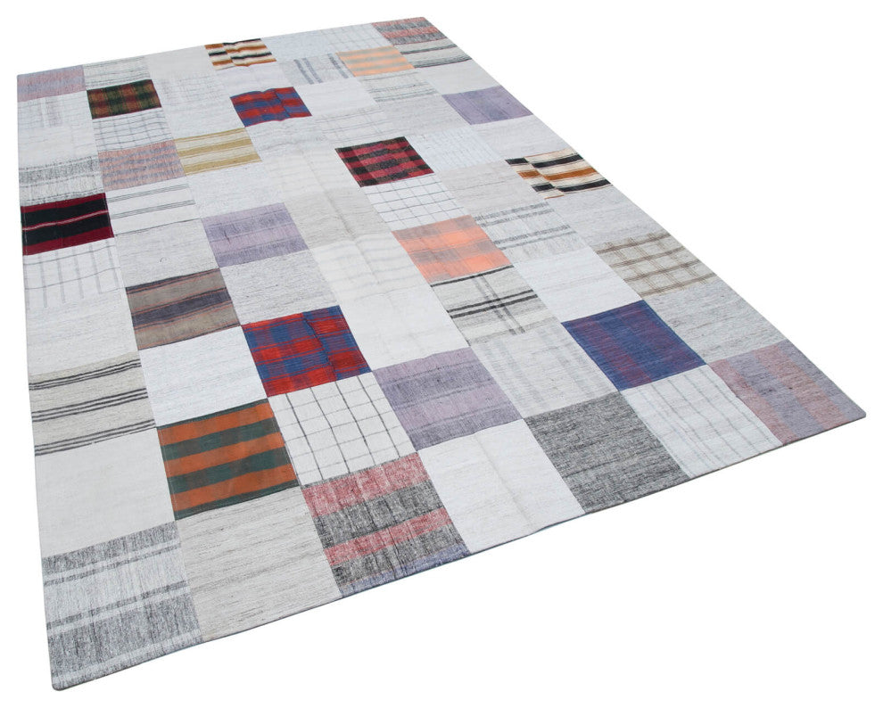 Rug N Carpet - Handmade Anatolian 6' 8'' x 9' 9'' Unique Patchwork Kilim Rug