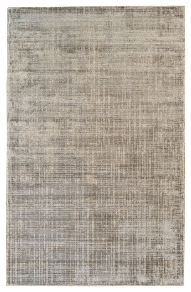 Adonis Hand-Loomed Durable Viscose Contemporary Area Rug Carpet, Grey, 5' X 8'