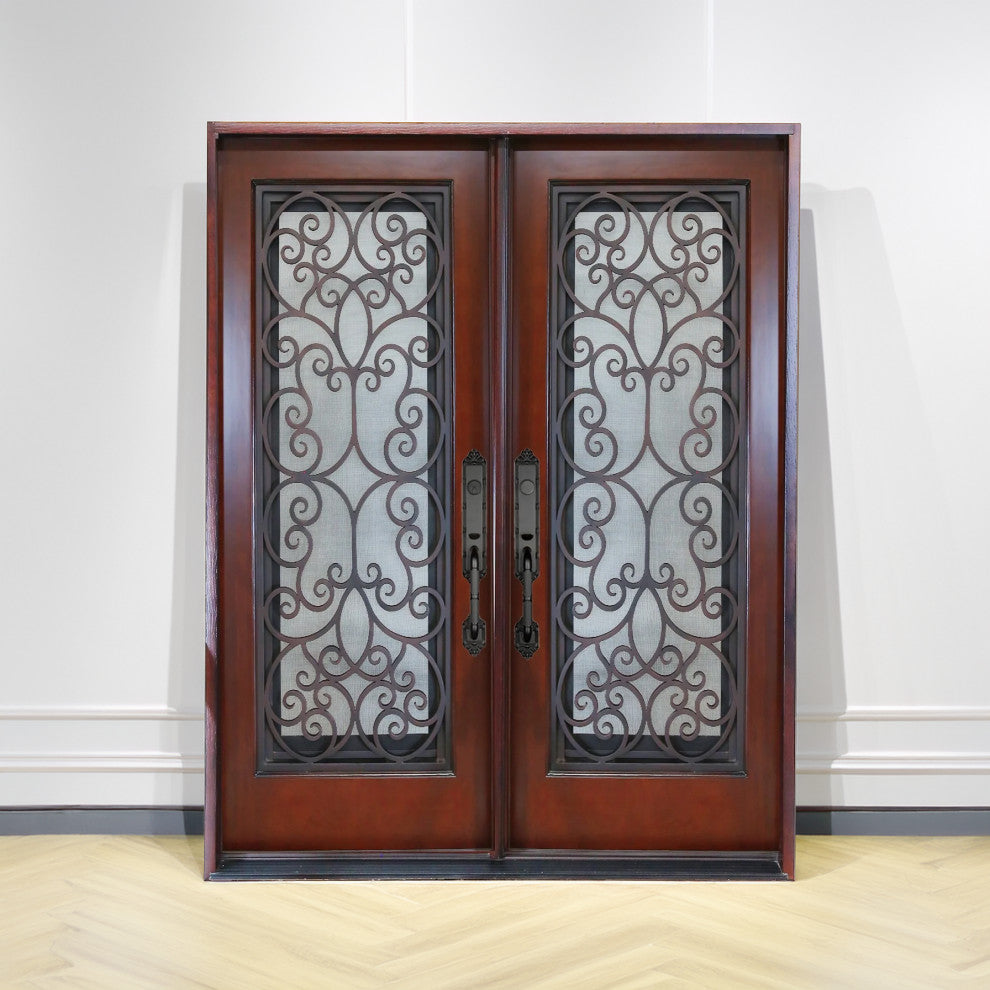 Exterior Front Entry Composite Double Door 60"x80" Right Opening Inward