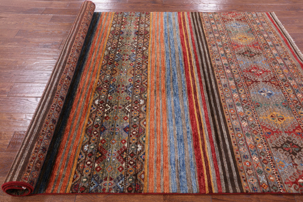 5' 6" X 7' 11" Khorjin Super Kazak Hand-Knotted Rug Q5355