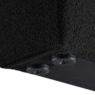 Terra Boucle Fabric Upholstered Bed, Black, King