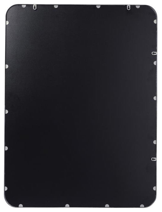 Jada Decorative Wall Mirror with Rounded Corners, Matte Silver, 40" X 30"