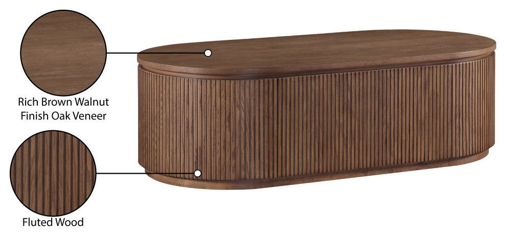 Moana Wood Storage Coffee Table, Brown, 52" W X 26" D