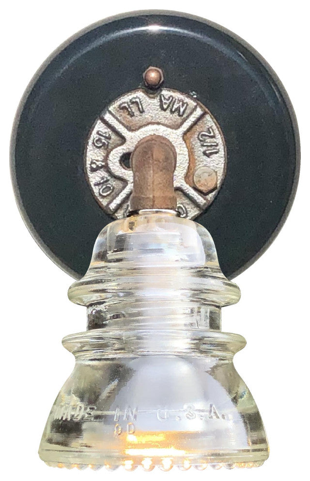 Insulator Light Sconce Rusted Steel Tube