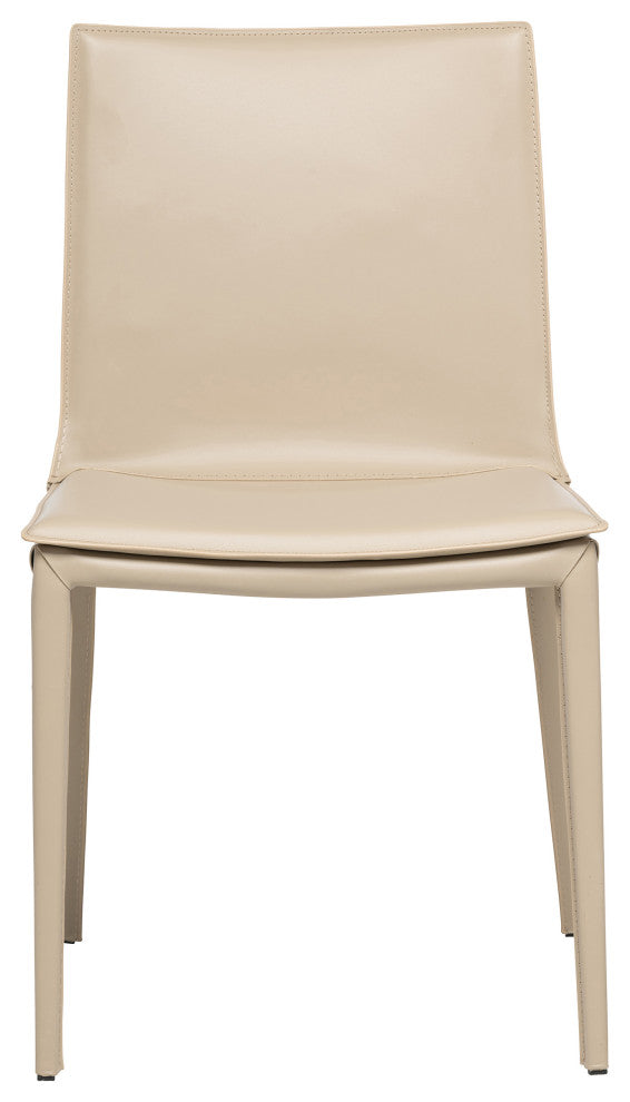 Elite Living Hilton (Set of 2) Modern Leather Upholstered Dining Chair, Sand