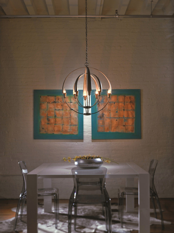 Double Cirque Chandelier, Dark Smoke Finish