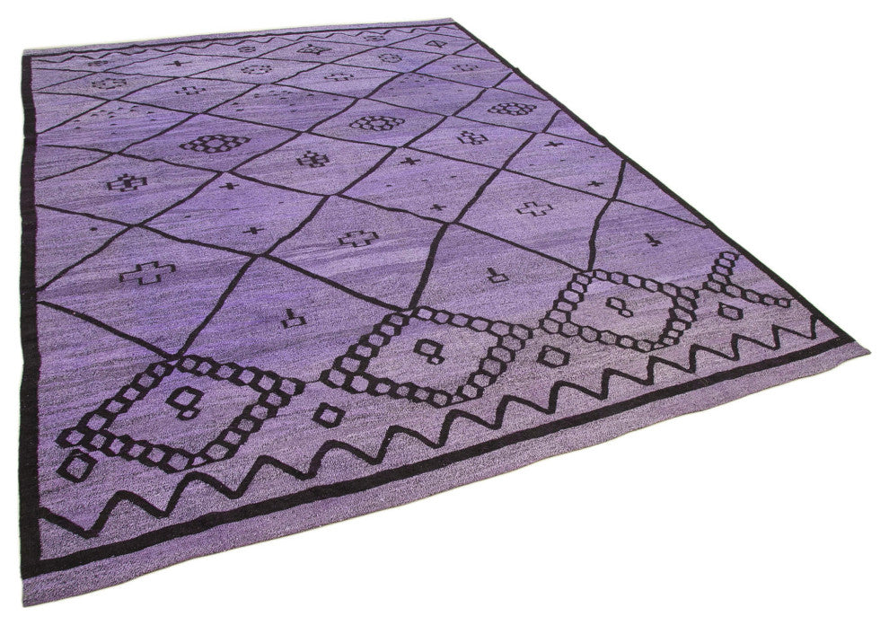 Rug N Carpet - Handmade Turkish 10' 4'' x 13' 10'' Modern Design Wool Kilim Rug