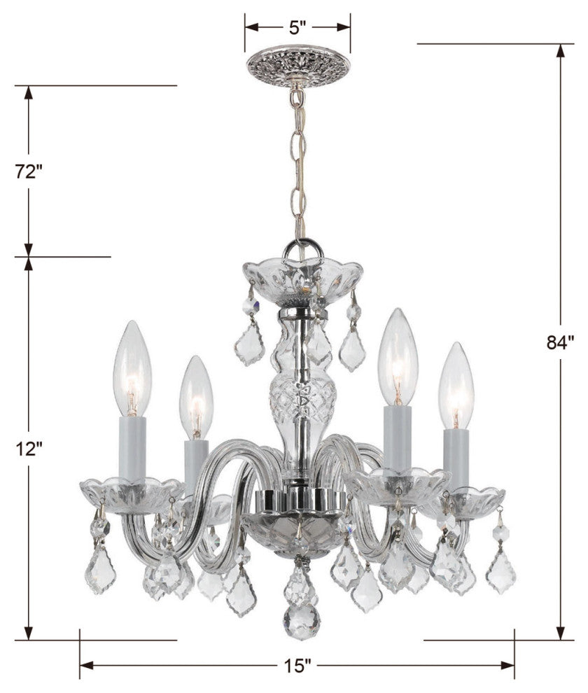 Crystorama Traditional Crystal 4-Light Mini Chandelier
