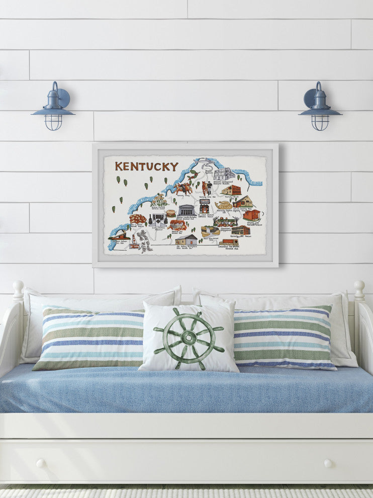 "White Kentucky Spots" Framed Painting Print, 45x30