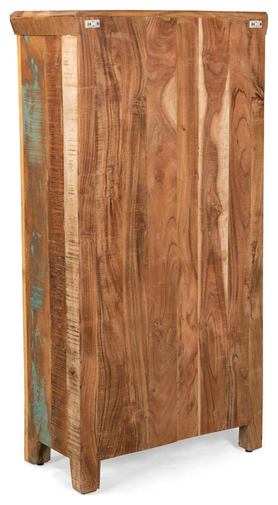 Sandy Boho Handcrafted Wooden Bar Cabinet