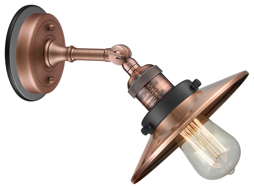 INNOVATIONS LIGHTING 203BP-ACBK-M3-AC Railroad 1 Light Sconce
