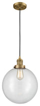 Beacon Mini Pendant, Brushed Brass, Clear