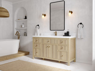 Sonoma Oak 60 Single Bathroom Vanity with 1.5" Empira White Quartz