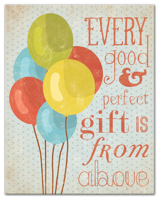 Balloons Gift From Above 11x14 Canvas Wall Art