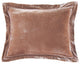 Stella Faux Silk Velvet Flanged Dutch Euro Pillow, 27"x39", Dusty Rose