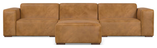 Rex 3-Seater Modular Sofa and Ottoman Set in Genuine Leather