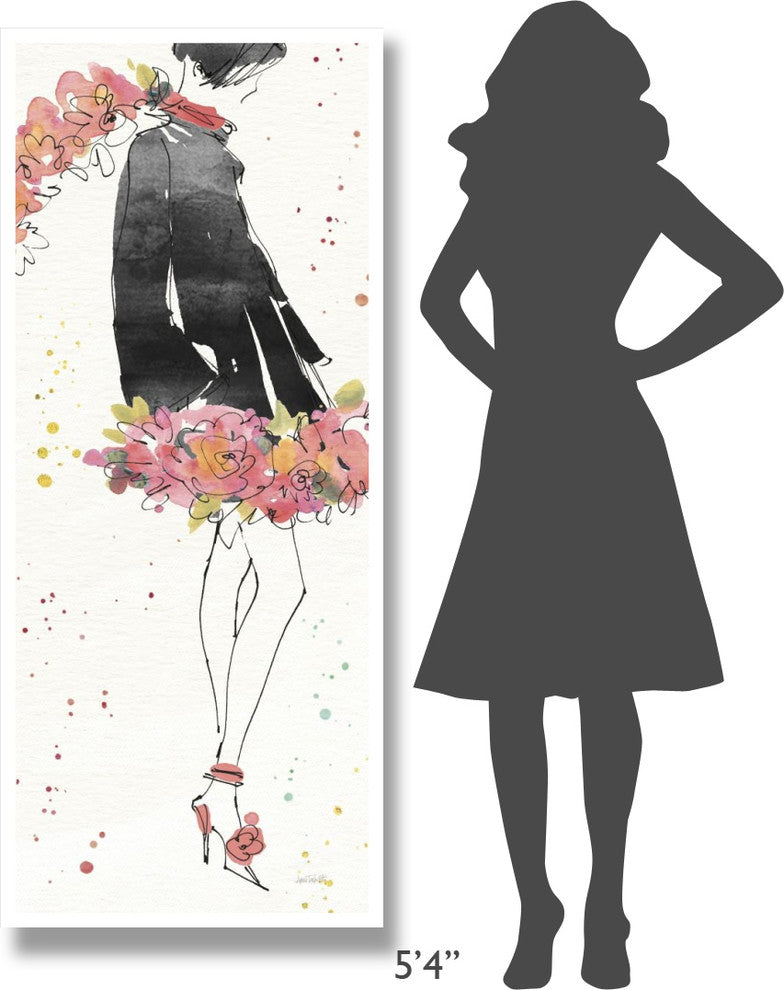 "Floral Fashion IV" Digital Paper Print by Anne Tavoletti, 26"x62"
