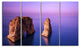 Rawsha Rock on Sunset, Seascape Canvas Art Print, 48"x28", 4 Panels